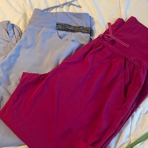 2 pair scrub pants size L